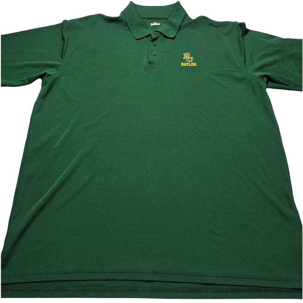 Under Armour Baylor University Polo Shirt Mens XL Green HeatGear Short Sleeve BU